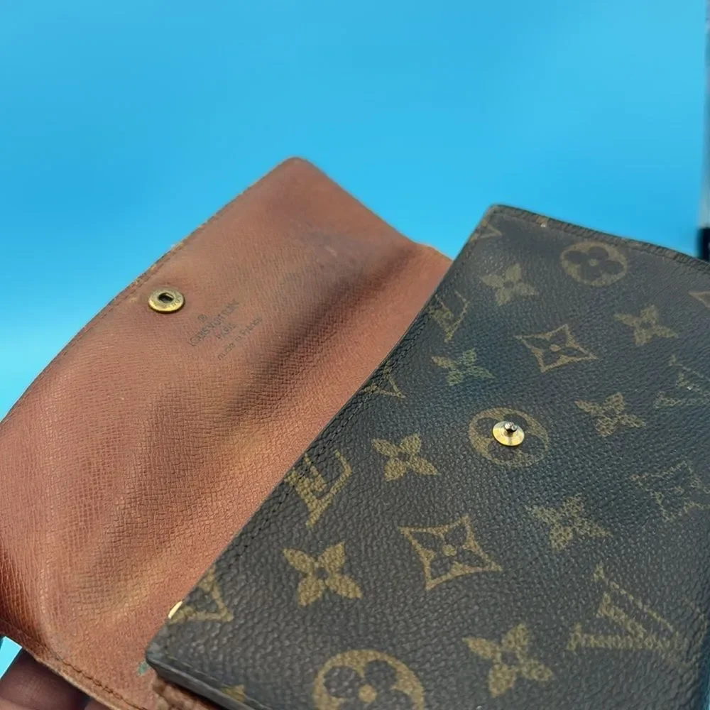 Louis Vuitton-Brown Monogram Portefeuille International Long Wallet